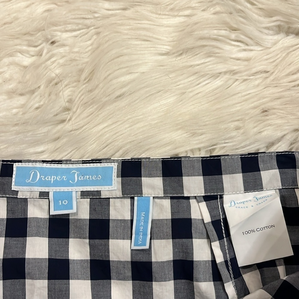 Draper James ‘Dolly’ gingham checked ruffled mini skirt cotton poplin 10 - Picture 6 of 9